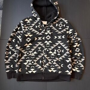 2000s old navy sherpa aop hoodie